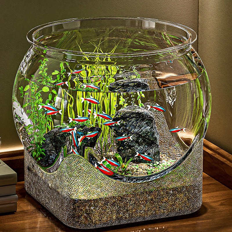 Aquariums Fish Bowls Clear Round Terrarium Vase Floral Container for Home Bedroom Children's Room Bathroom Desk Workplace Dorm