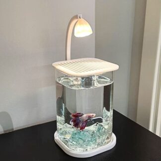 Aquarium Setup High Transparency Acrylic Landscape Fish Tank Shatterproof with Lid Goldfish Tank LED Light Fishbowl Betta Fish
