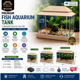 Glass Made Deshi Aquarium For Fish With All Accessories You Don't Have To Buy Anything (Small Size 9x6x6 Inches)