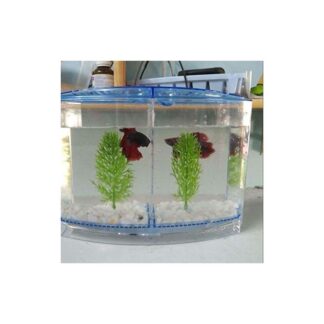 Acrylic Small Mini Fish Betta Double House Fish Breeding Box Tank Hatchery Incubator Aquarium Isolation Box for Baby Shrimp Guppy Aquarium Tank  (1 L)