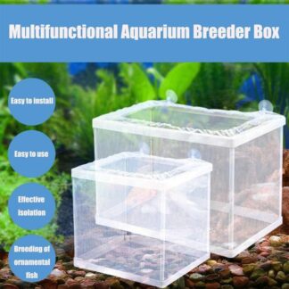 Fish Breeder Box Aquarium Hatcher Incubator Mesh Box Juvenile Fish Separation Net with Suction Cups Fish Tank Incubator Box
