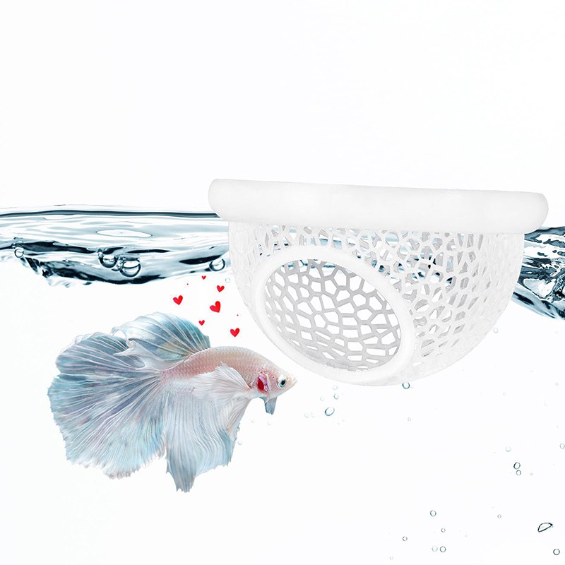 Floating Feeder Ring & Resting Spot โ 3D Printed Betta Fish Decor Floating Betta Hide & Shrimp Cave โ 3-in-1 Aquarium Hammock,