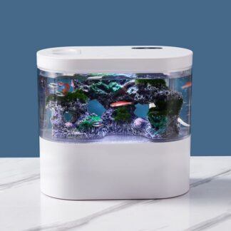 USB Mini Desktop Aquarium Built-in Water Pump / LED light / Filter Self circulation and self circulation goldfish tank