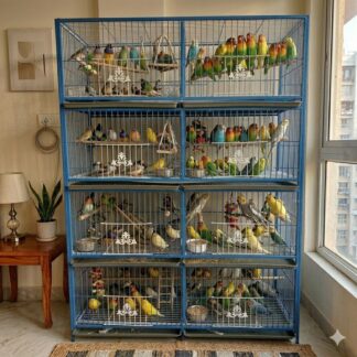Heavy Duty Nut System Folding Metal Pet Cage for Birds, Pigeon, Chicken, Cat & Small Pets โ 1 Floor to 8 Floor Choosable Size Cage with Divider & Free Tray