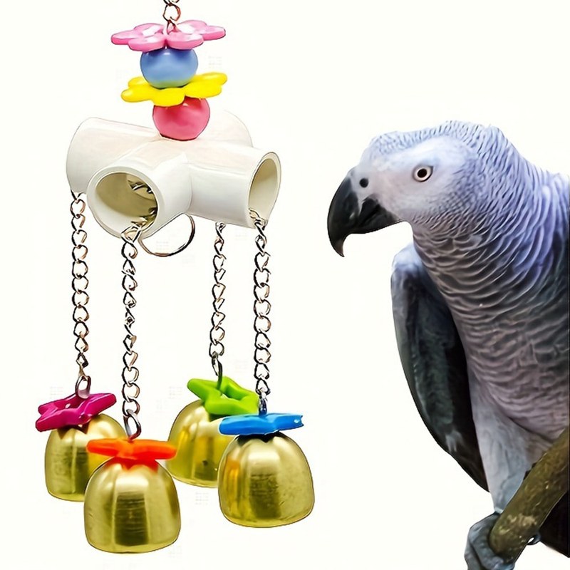 1 Set of Bird Cage Bells, Pet Bird Cage Decoration Pendant, Parrot Bell Toy