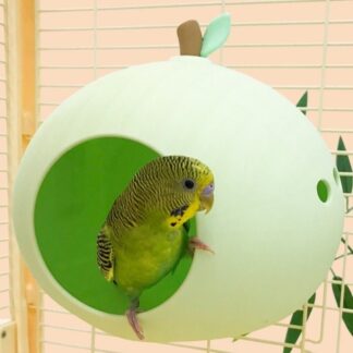 Pet Habitat Pomelo Shape Parrot Cage Nest Large Caliber Plastic Bird Shelter Wear-resistant Decorative Small Pet Sleeping Nest Budgerigar
