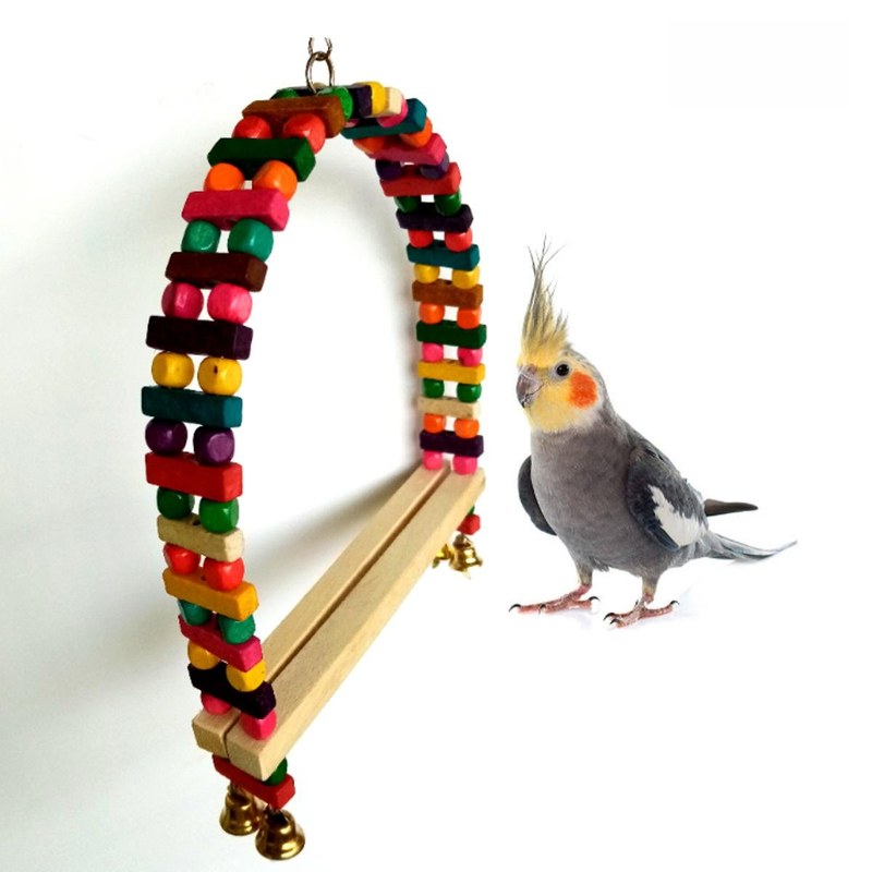 Birds Swing for Cage Accessory Perch Bird Toy for Budgies, Cockatiel, Java, Finch, Canary and Other Small Birds