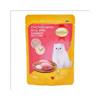 Smart Heart Cat Food Pouch Chicken with Rice and Carrot 85gm