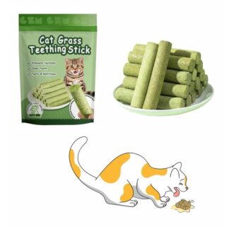 Cat Grass Teething Stick for Cats – Indoor Cat Dental Treats with Natural Chicken & Cat Grass cat food – বিড়ালের দাঁত পরিষ্কার ও হেয়ারবল দূর করার খাবার