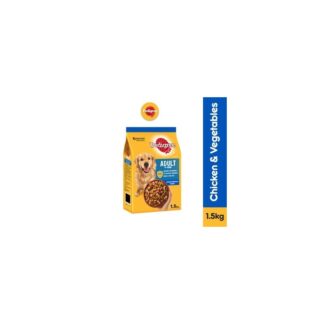 Pedigree Dry Adult Dog Food in Chicken and Vegetable Flavor 1.5kg Made in Thailand
