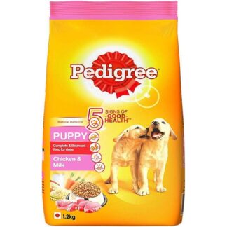Pedigree Puppy Dry Dog Food, Chicken & Milk, 1.2kg Pack, Made in India