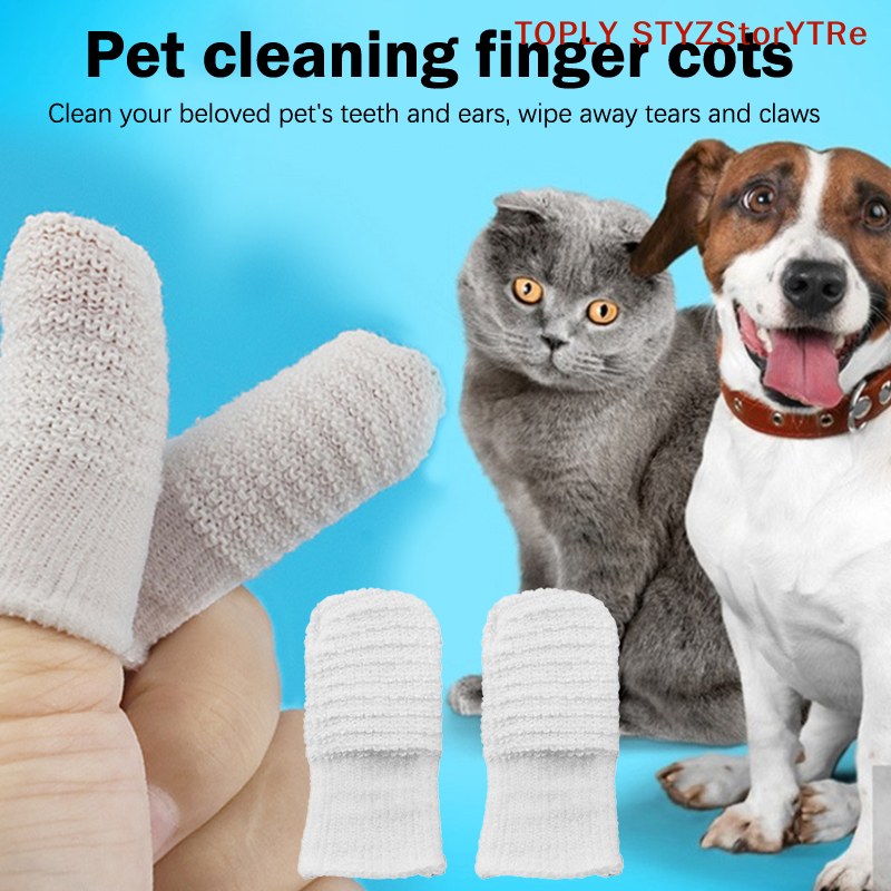 Cat and Dog Tooth Cleaning Set, 6/12 Pet Two-Finger Brushing Finger Cots, Essential for Removing Tartar and Cochlear Hygiene