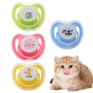 4pcs Pet Kitten Pacifiers Pet Suckling Puppy hygiene Butterfly-Shaped Silicone Toy Bite Resistant food-grade For Pet Soothing