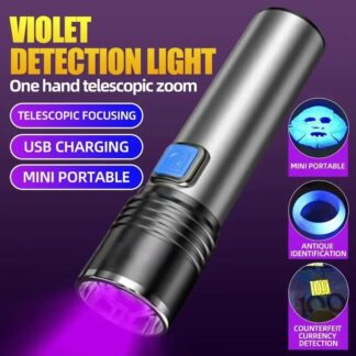 UV LED Portable Flashlight 395nm Black Light Wavelength Violet Flashlight Pet Urine Scorpion  Hygiene Detector  Woods Lamp