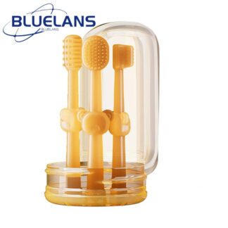 Pet Tongue Cleaner Pet Toothbrush with Soft Silicone Heads Dental Care Kit for Dogs Cats Ergonomic Handle Removable Heads Tongue Cleaner for Oral Hygiene Bad Breath Relief