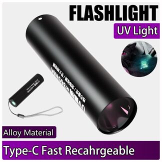 Portable EDC UV Flashlight 365nm Black Light Type-C Rechargeable LED Light Pet Urine Scorpion Hygiene Detector  Woods Lamp