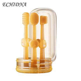 Pet Gum Care Brush Pet Toothbrush with Soft Silicone Heads Dental Care Kit for Dogs Cats Ergonomic Handle Removable Heads Tongue Cleaner for Oral Hygiene Bad Breath Relief