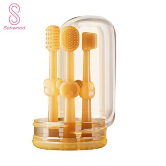 Pet Oral Care Brush Pet Toothbrush with Soft Silicone Heads Dental Care Kit for Dogs Cats Ergonomic Handle Removable Heads Tongue Cleaner for Oral Hygiene Bad Breath Relief