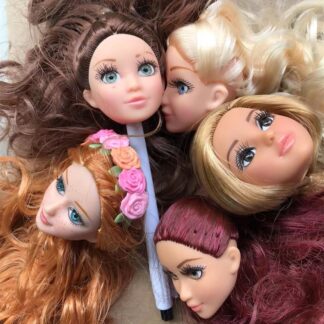Glasses Eyes With Real Eyelashes Doll Heads Colorful Soft Doll Parts White Skin Doll Accessories Girl  Toys Figures