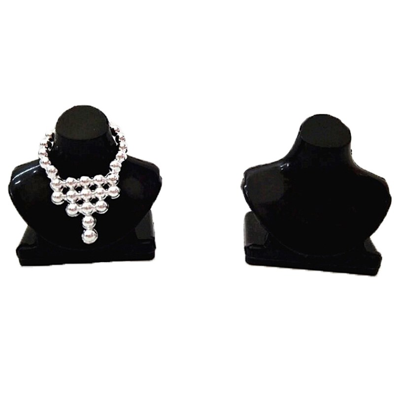 5Pcs Dollhouse miniature black necklace bracket jewelry bracket toy accessories