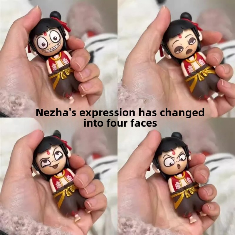 Nezha Change Face NeZha 2 Toys Press Change Face Model Statue Collection Desktop Decoration Ne Zha Pendant Birthday