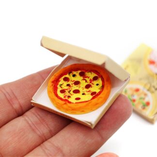1Set 1:12 Dollhouse Miniature Pizza with Packing Box Model Kitchen Food Accessories For Doll House Decor Pretend Play Toys